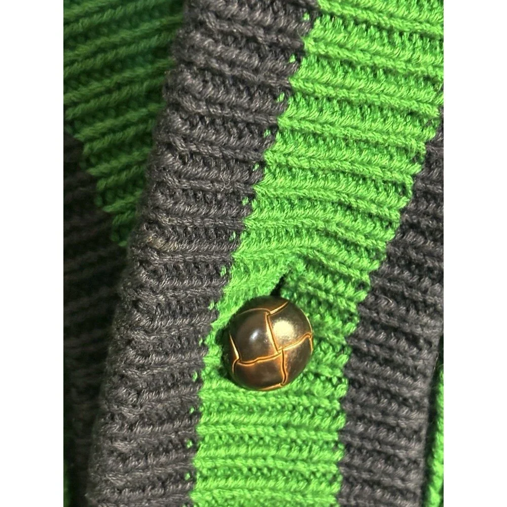Vintage GAP 90's Y2K Green 💯 Cotton Knit grandpa Cardigan Sweater med preppy